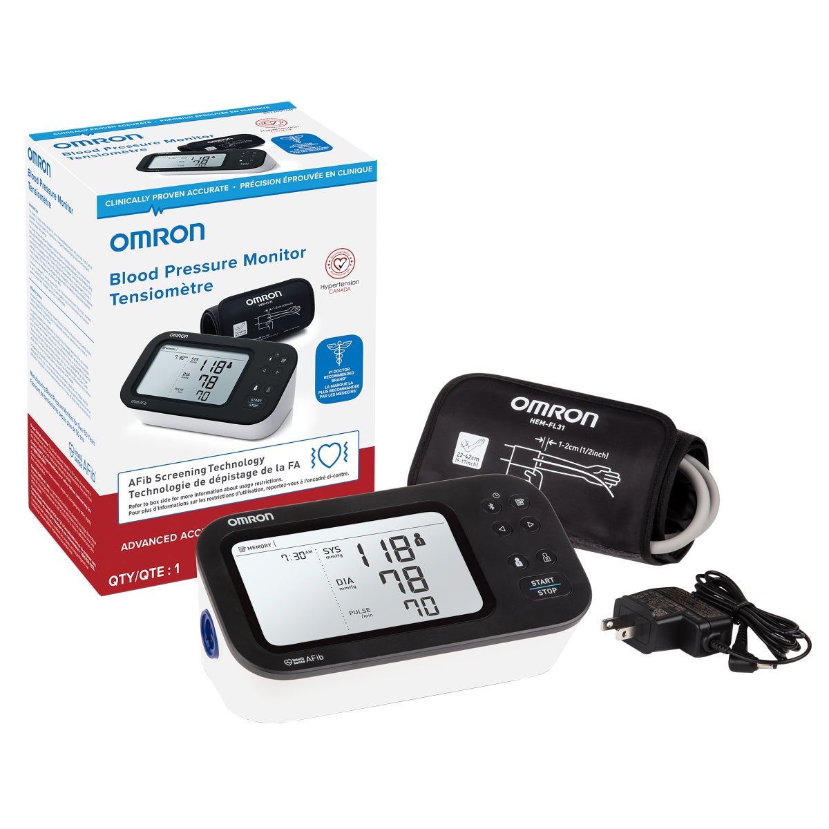 Omron BP-7365 Blood Pressure Monitor with Afib Screening technology