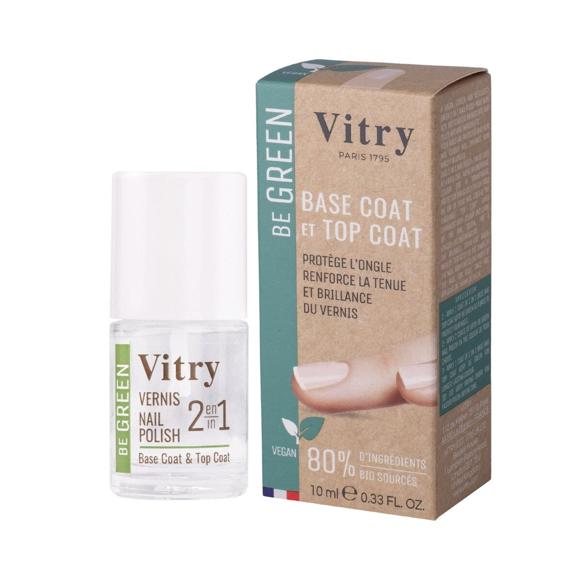 Vitry Be Green Nail Lacquer 2 In 1 Base And Top Coat