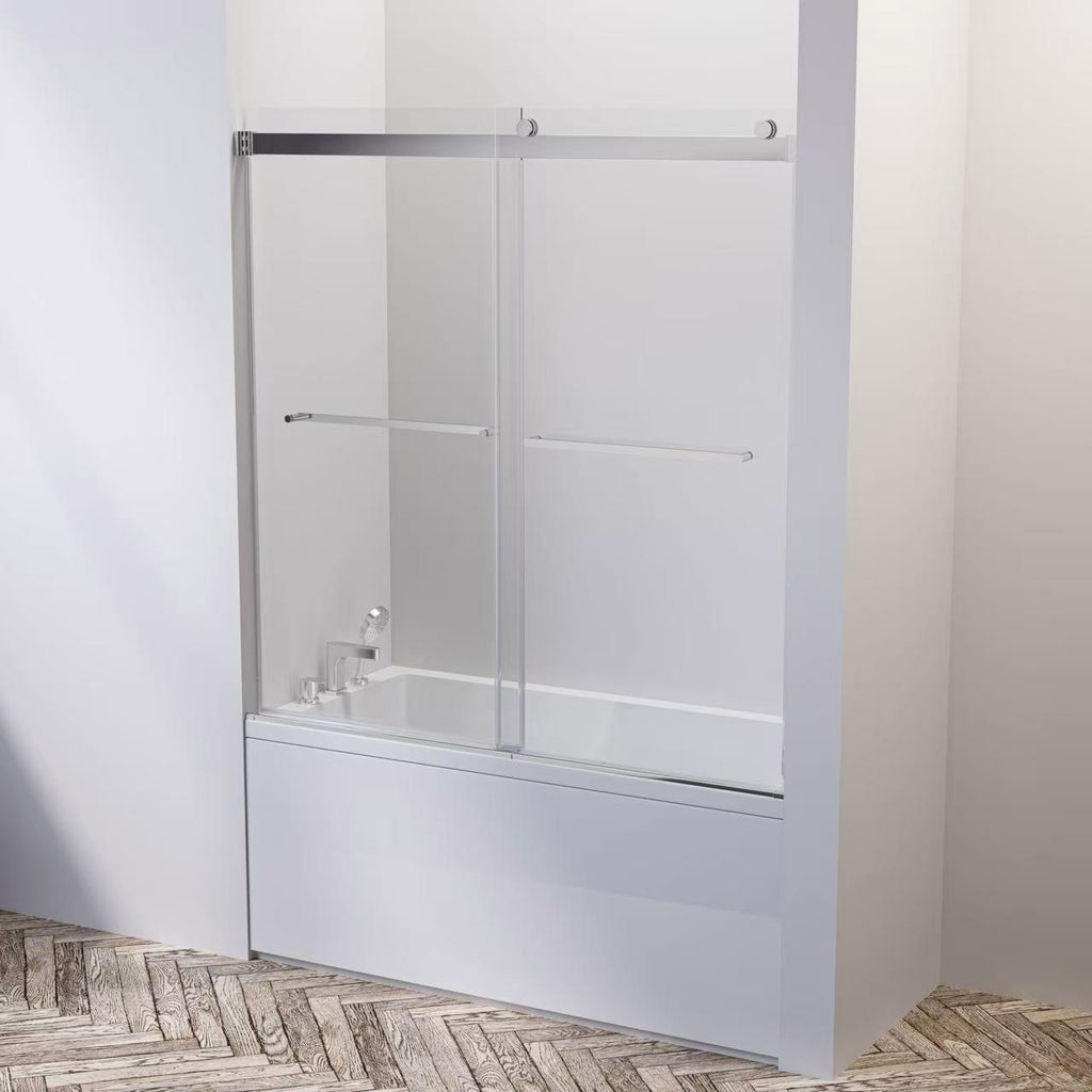 Hydro Vision Kronos 60 in. Frameless Reversible Bypass Bathtub Door