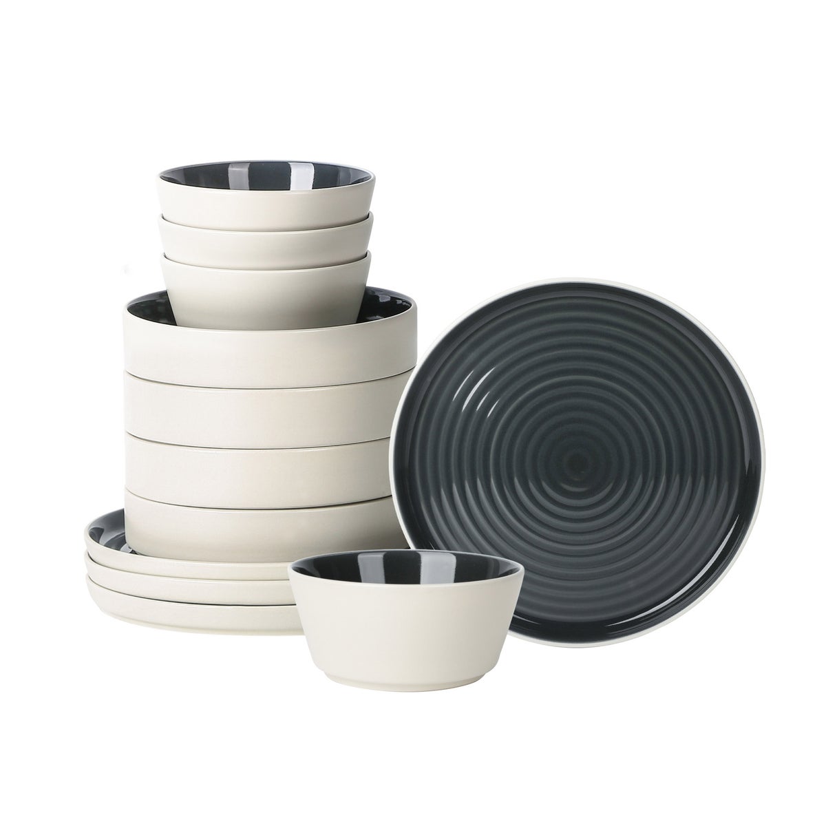 Stone Lain Elica Stoneware Dinnerware Set, 12 Pieces