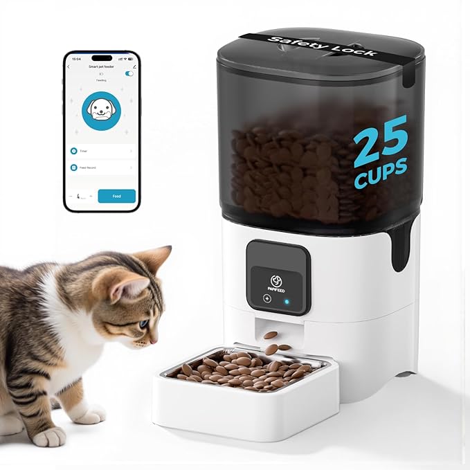 PAPIFEED 5G Wi-Fi Automatic Pet Feeder, 6 L / 25 Cups