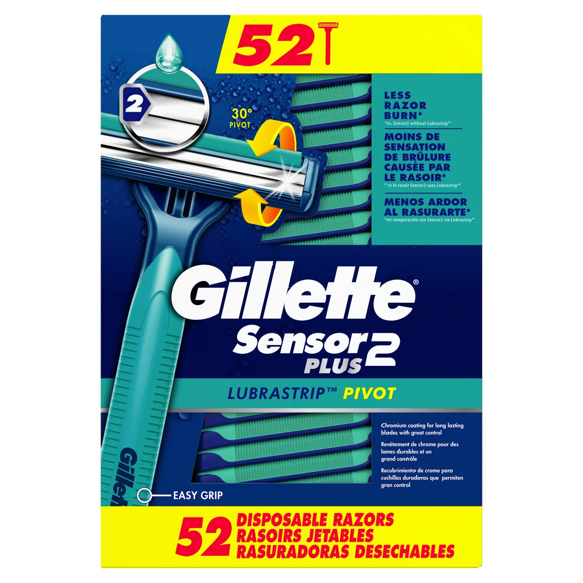 GILLETTE SENSOR 2 PLUS
DISPOSABLE RAZORS
PACK OF 52