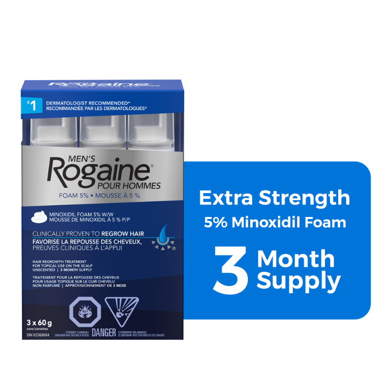 Rogaine Foam for Men, 3 × 60 g