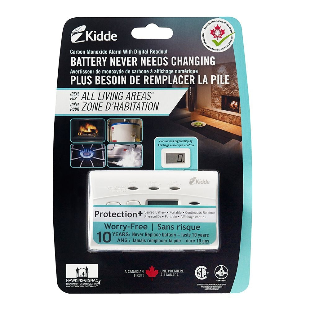 Kidde Worry-Free Battery CO Alarm with Digital Display