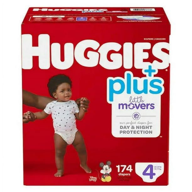 Huggies Little Movers Plus, Size 4, Pack of 174