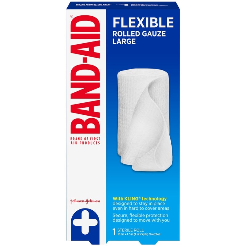 Johnson & Johnson First Aid Rolled Gauze, Medium