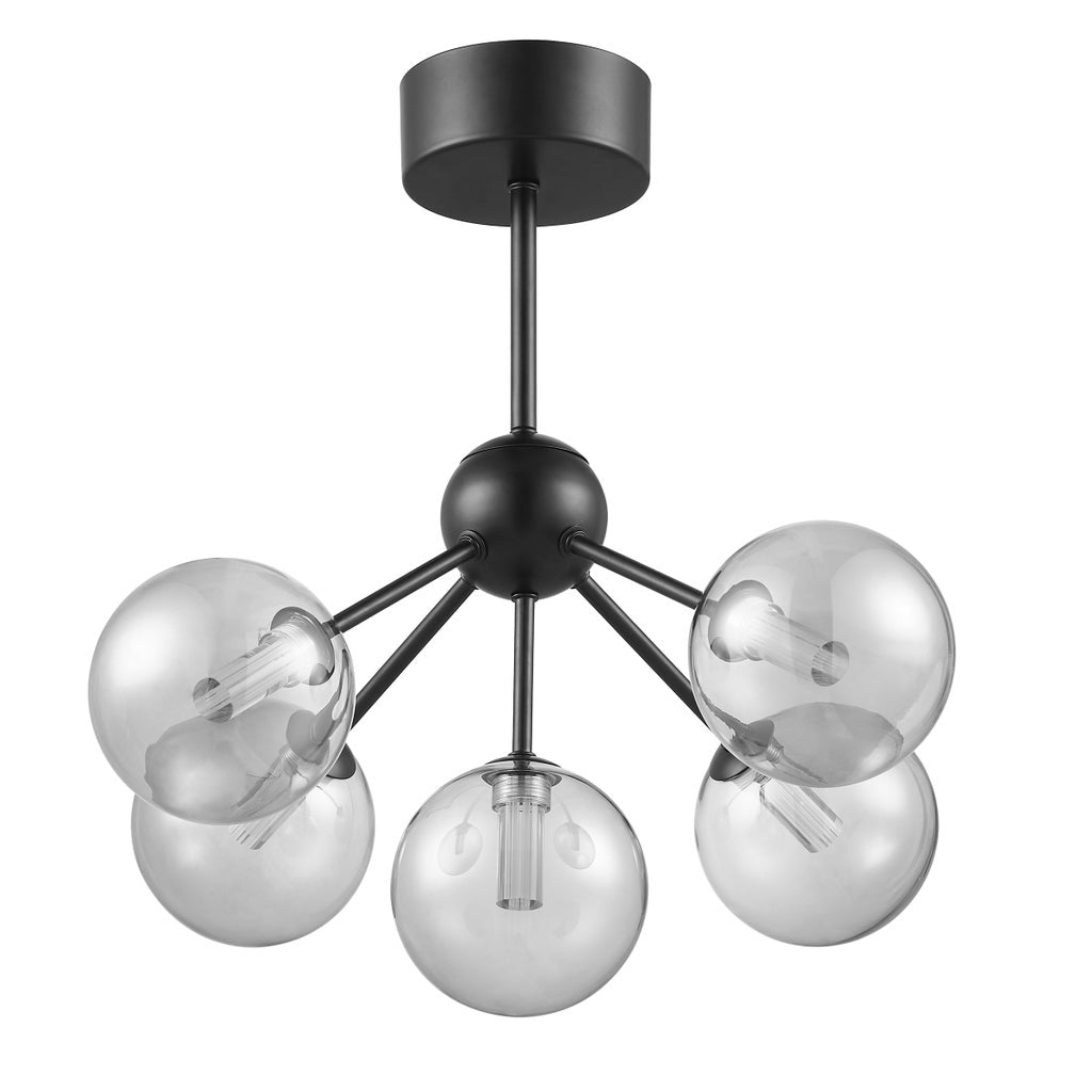 Lightica Lyra 5-LED Pendant with Smoked Globes