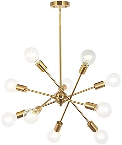 10-Light Sputnik Chandelier, Brushed Brass