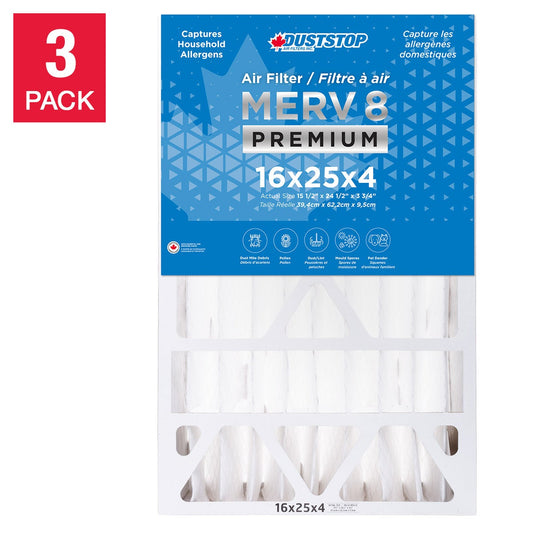 Duststop Furnace Filters, 16 x 20 x 1 in., 12-Pack