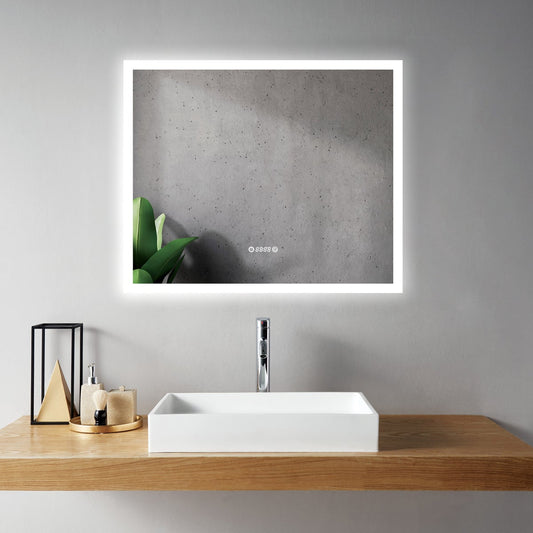 SERA LED Mirror with Time and Temperature Display