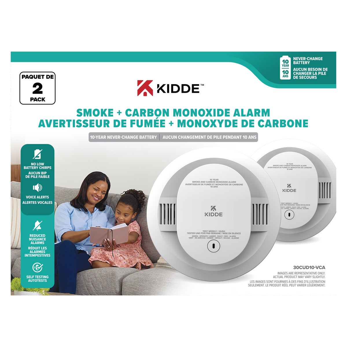 Kidde Battery-Operated Smoke and Carbon Monoxide Alarm, 2-Pack
