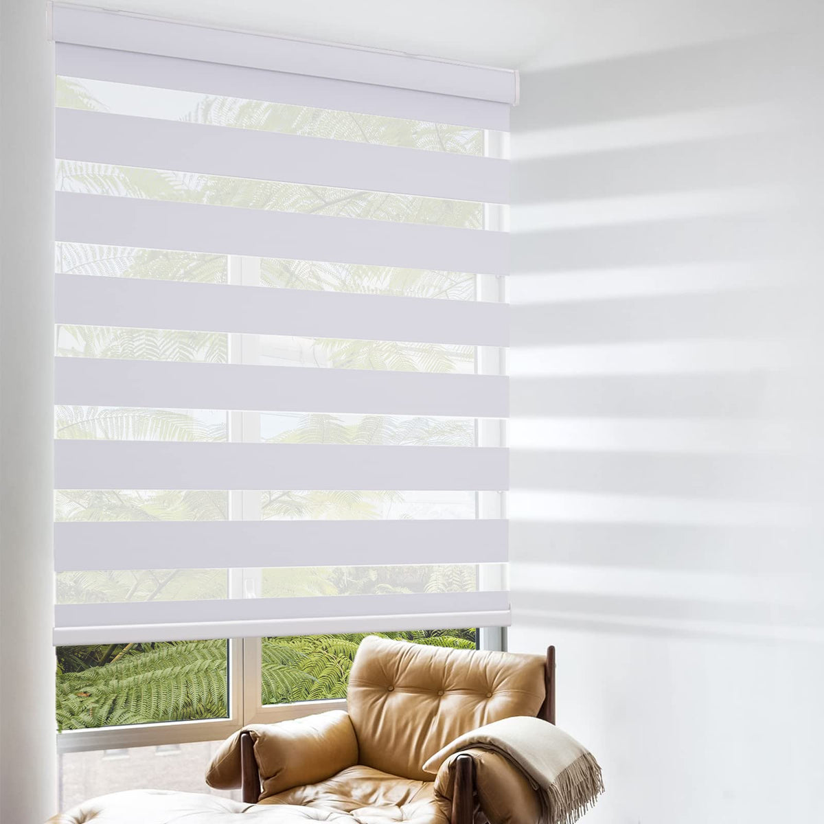 Zebra Cordless Window Shade, 48 × 84 in.