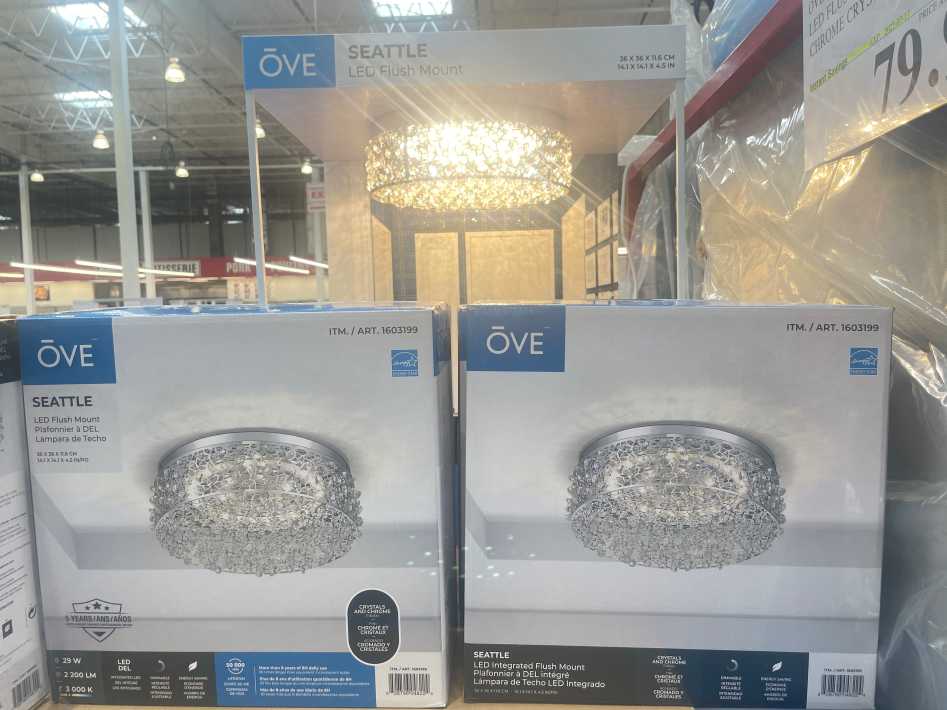 OVE Decors Seattle LED Flush-Mount Light, 14 in., Chrome