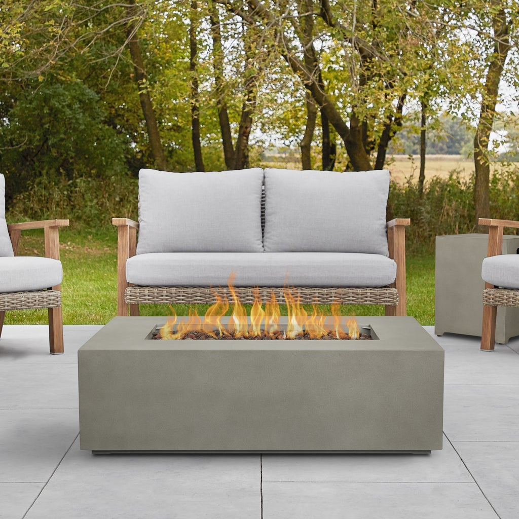 Real Flame Aegean Steel 42 in. Rectangle Fireplace