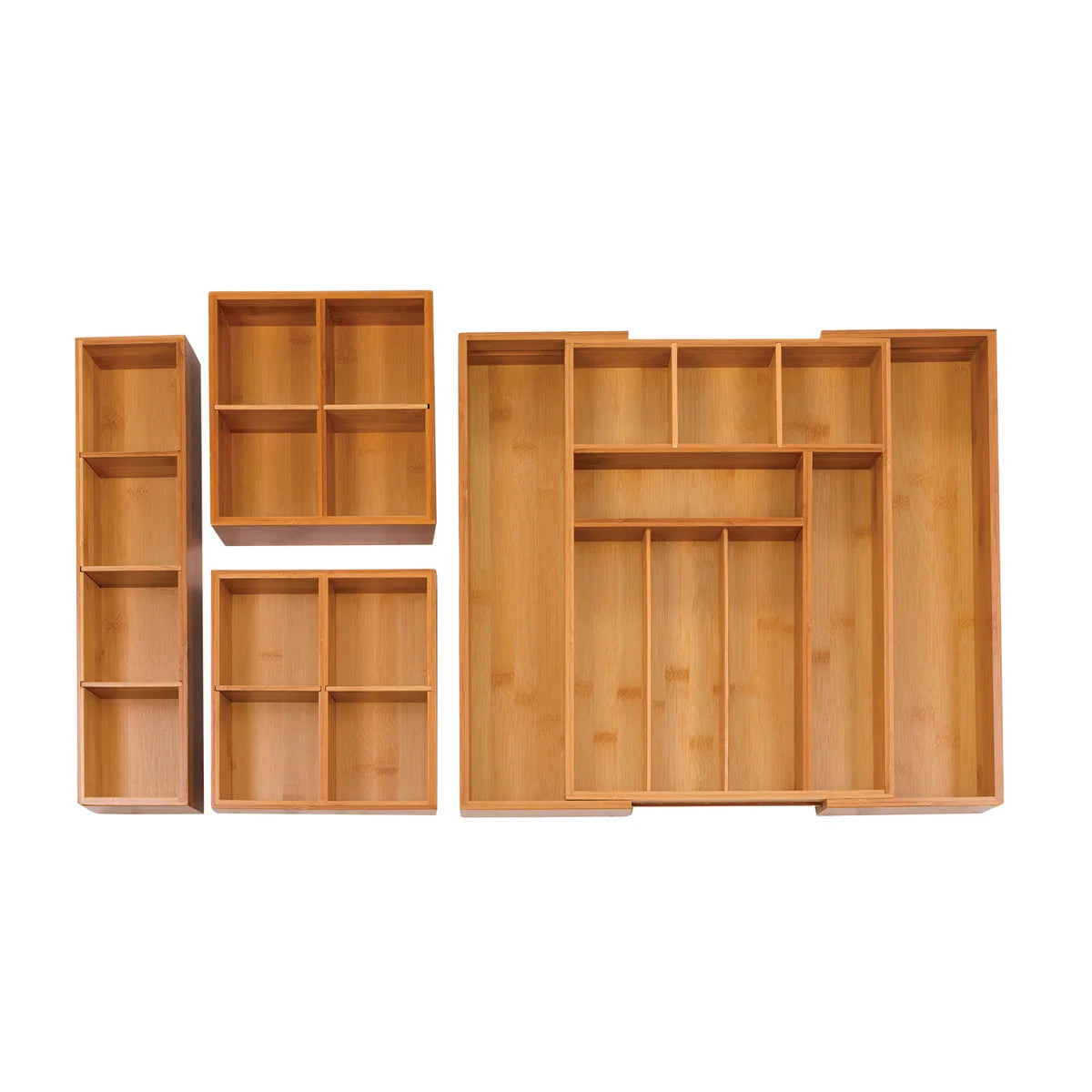 Seville Classics 4-piece Bamboo Expandable Drawer Organizer