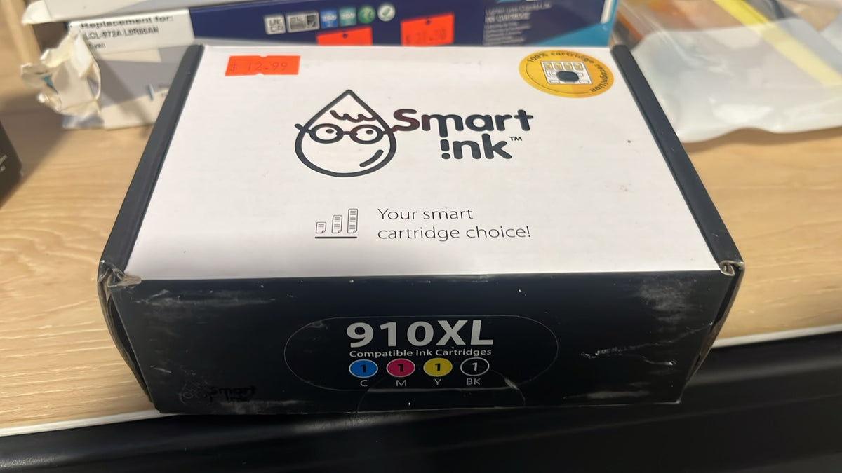 Actual Smart Ink 910XL combo box; one boxed combo is the selling unit
