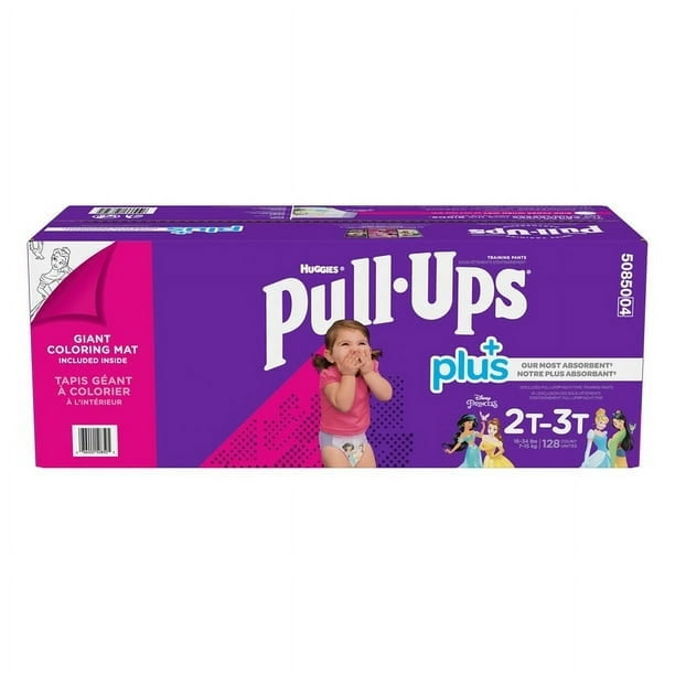 Huggies Pull-Ups Plus Training Pants 2T - 3T Girl, 128-pack