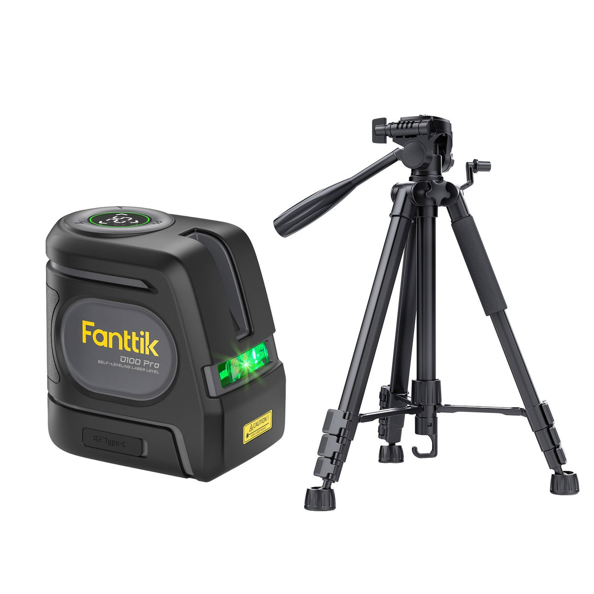 Fanttik D100 PRO laser level with tripod, white-background product view