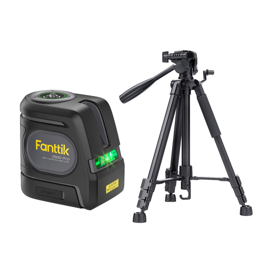 Fanttik D100 PRO laser level with tripod, white-background product view