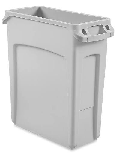 Rubbermaid Slim Jim Trash Can - 16 Gallon, Gray